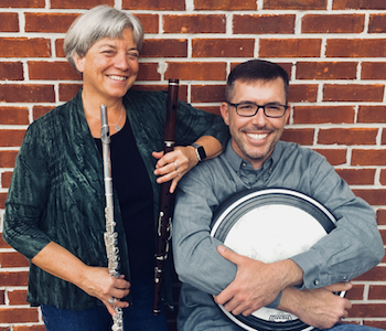 The Liminal Duo, made up of flutist Andra Bohnet and percussionist Andy Kruspe data-lightbox='featured'
