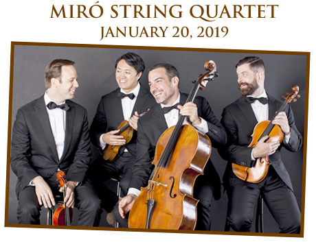 Pictured is the Miro String Quartet