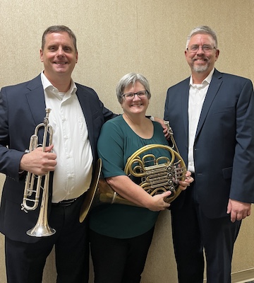 Pictured are Peter Wood, trumpet, Jodi Graham Wood, horn and Robert Holm, piano. data-lightbox='featured'