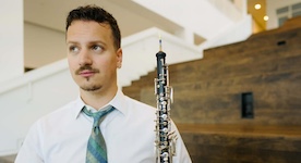 Pictured is oboist Dr. Isaac Ripple.