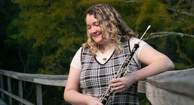 Pictured is USA Faculty oboist Dr. Amy Selkirk.
