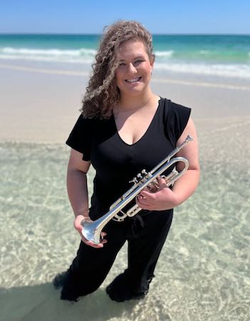 Pictured is senior trumpet player Jade Slater. data-lightbox='featured'