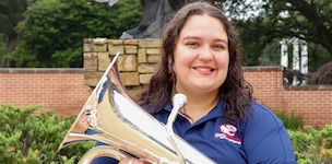 Pictured is euphoniumist Malory Stanley.