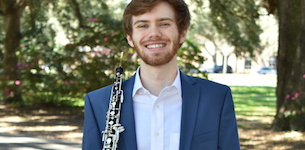 Pictured is oboist Cameron Swann.