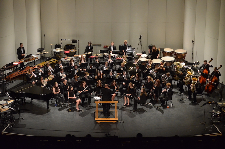 Pictured in 2018 on the Saenger Theatre stage is the USA Symphony Band. data-lightbox='featured'