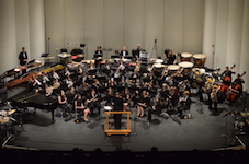 USA Symphony Band is pictured on stage before a 2018 concert.