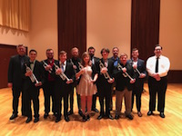 Pictured on the Laidlaw stage are students from the USA Department of Music Trumpet Studio.