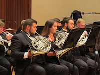 Pictured on stage is the USA University Band.