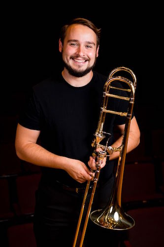 Pictured is USA faculty trombonist Dr. Arie VandeWaa. data-lightbox='featured'
