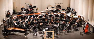 USA's Wind Ensemble is pictured on the stage of the Saenger Theatre.