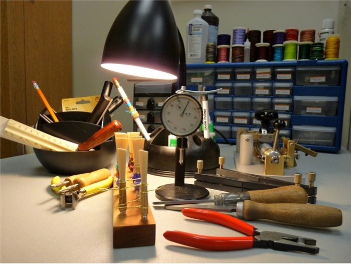 studio reed making table