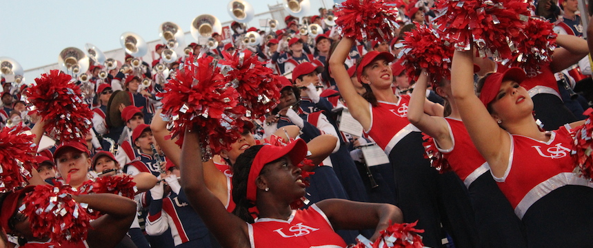 Band performing at game.