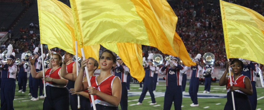 Color Guard performing at game.