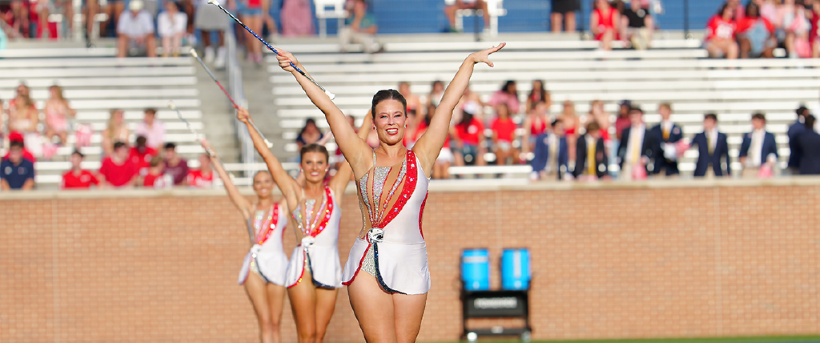 JMB Feature Twirlers on Field During Performance