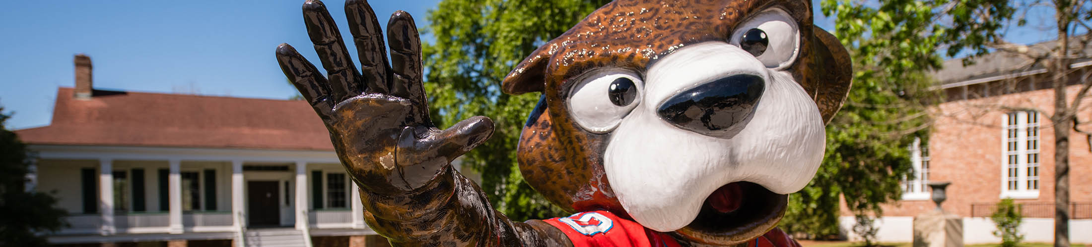 Southpaw statue on campus.