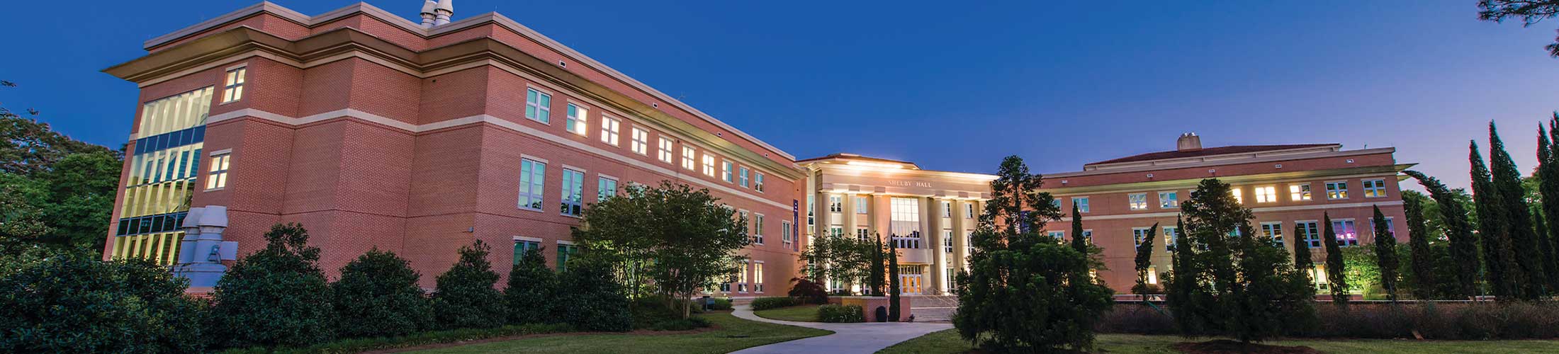 Shelby Hall at Night.