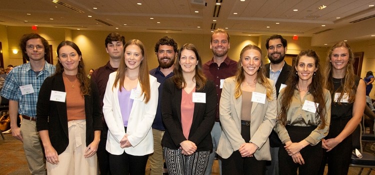 3MT participants in the Student Center Ballroom