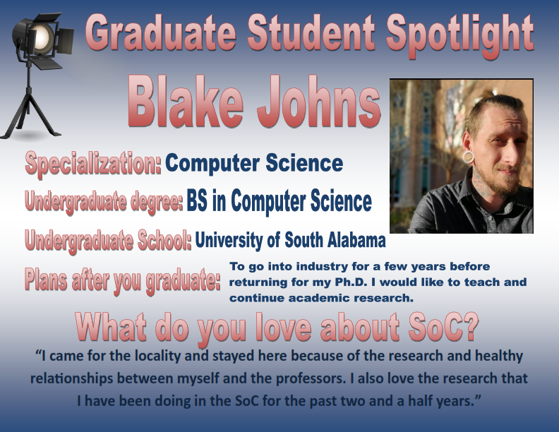 Graduate Student Spotlight - Blake Johns