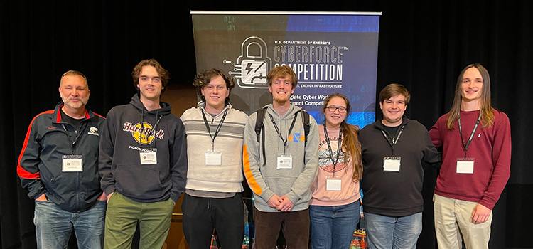 CyberForce Team Members (L to R):

Dr. Todd McDonald (DayZero Advisor), Zach Van Welzen, Ethan Blum, Matt Van Welzen, Rebecca Clark, Destin Hinkel, Sam Smith