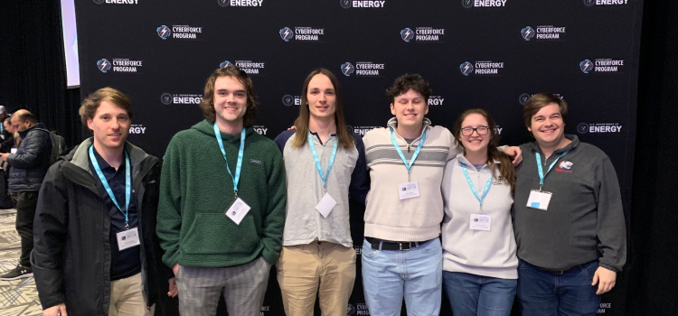 Picture (L to R): Chad Callegari, Zach Van Welzen, Sam Smith, Ethan Blum, Becca Clark, and Destin Hinkel. Faculty member Jeff Holifield accompanied the students data-lightbox='featured'