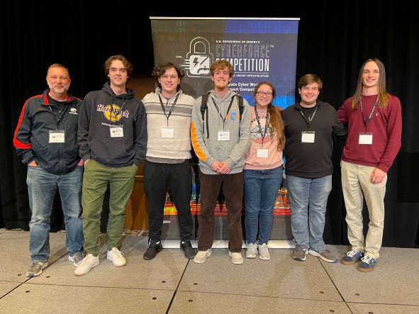 CyberForce Team Members (L to R):

Dr. Todd McDonald (DayZero Advisor), Zach Van Welzen, Ethan Blum, Matt Van Welzen, Rebecca Clark, Destin Hinkel, Sam Smith