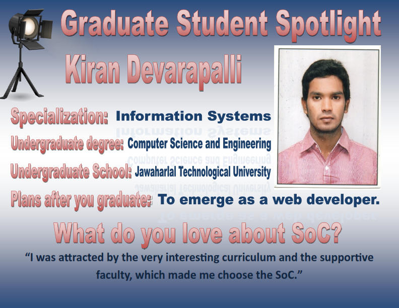 Graduate Student Spotlight - Kiran Devarapalli