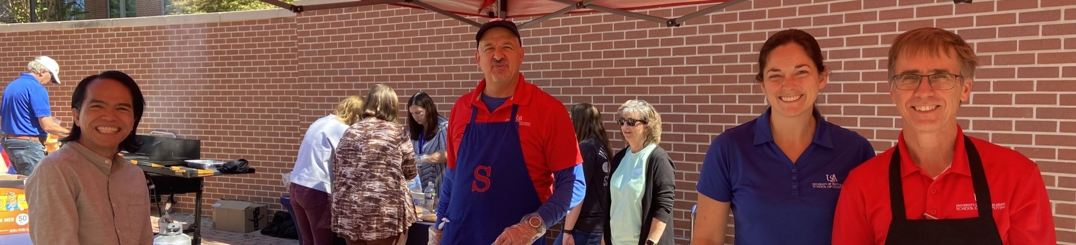 Dr. Landry, Dr. Campbell, and Dr. Pardue at SoC Cookout