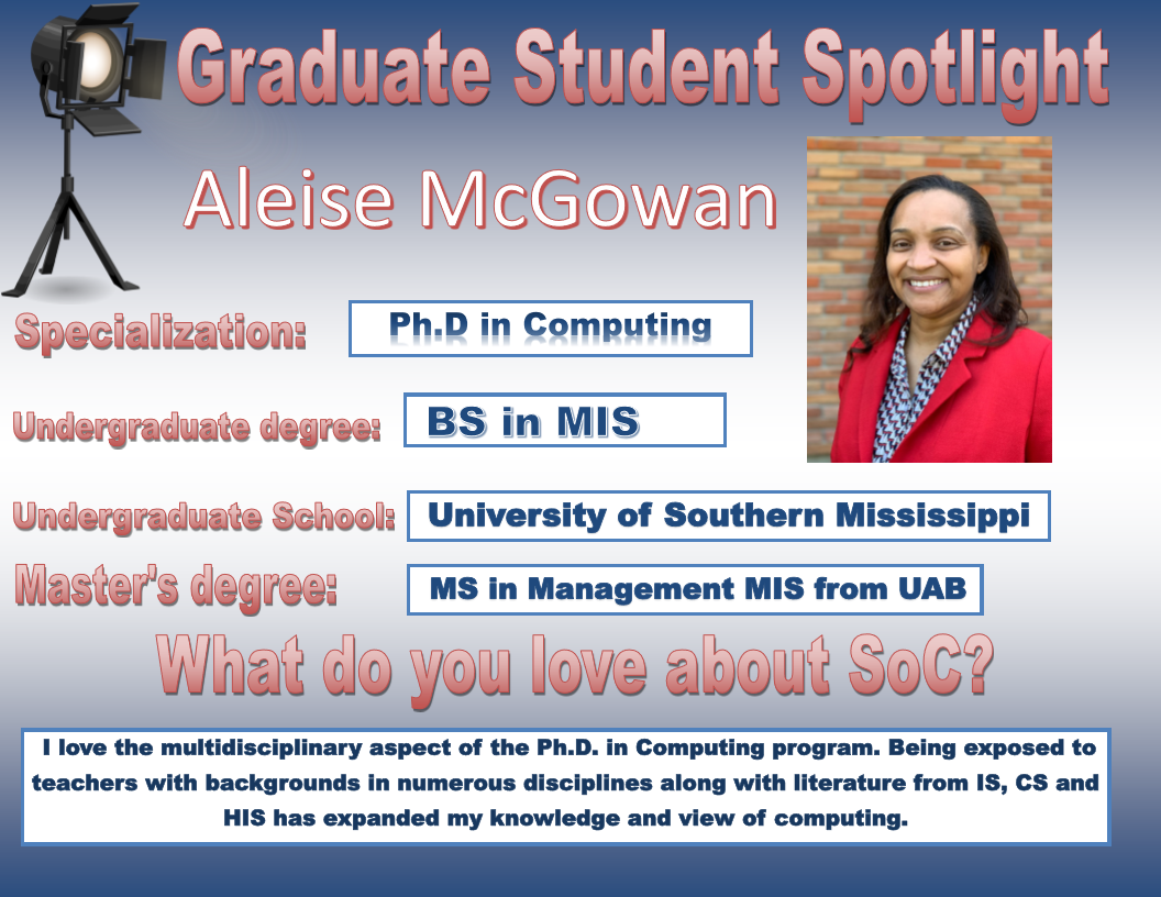 Graduate Student Spotlight: Aleise McGowan