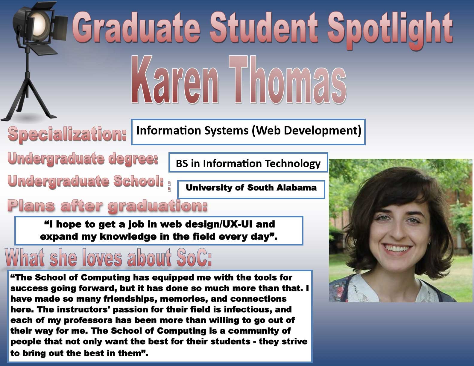 Graduate Student Spotlight: Karen Thomas