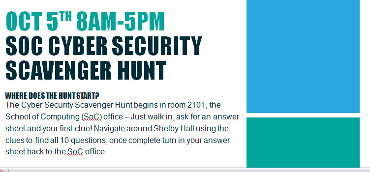 SOC CYBER SECURITY SCAVENGER HUNT Poster