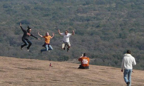 Geography students outside