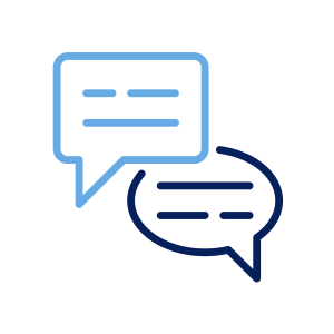 Icon of talking bubbles.