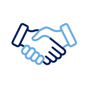 Icon of shaking hands.