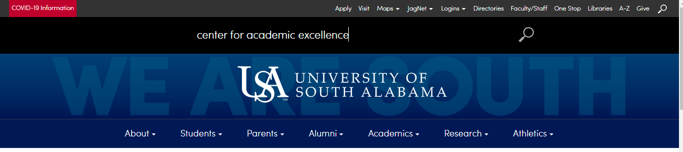 Search Center for Academic Excellence from the USA homepage