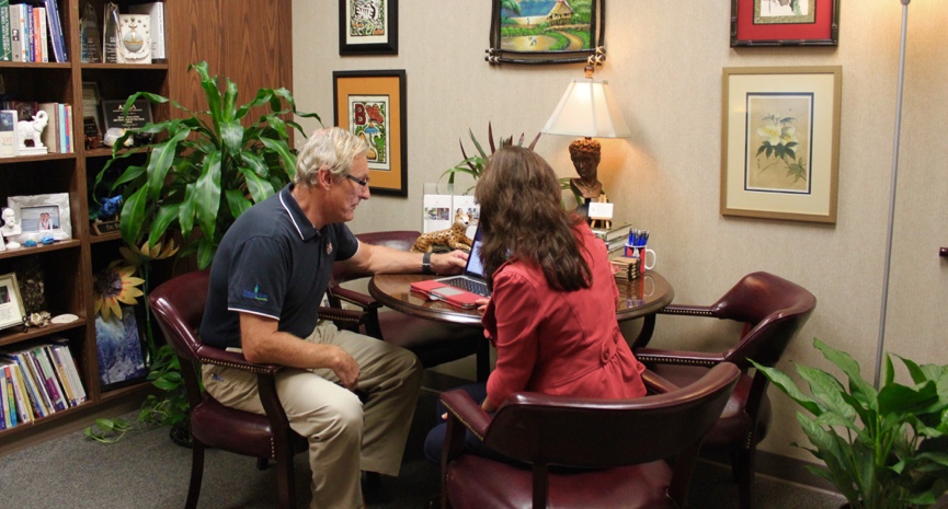 Dr. Vitulli working with an adult student