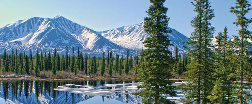 Alaska mountains and lake.