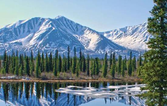 Alaska mountains and lake.