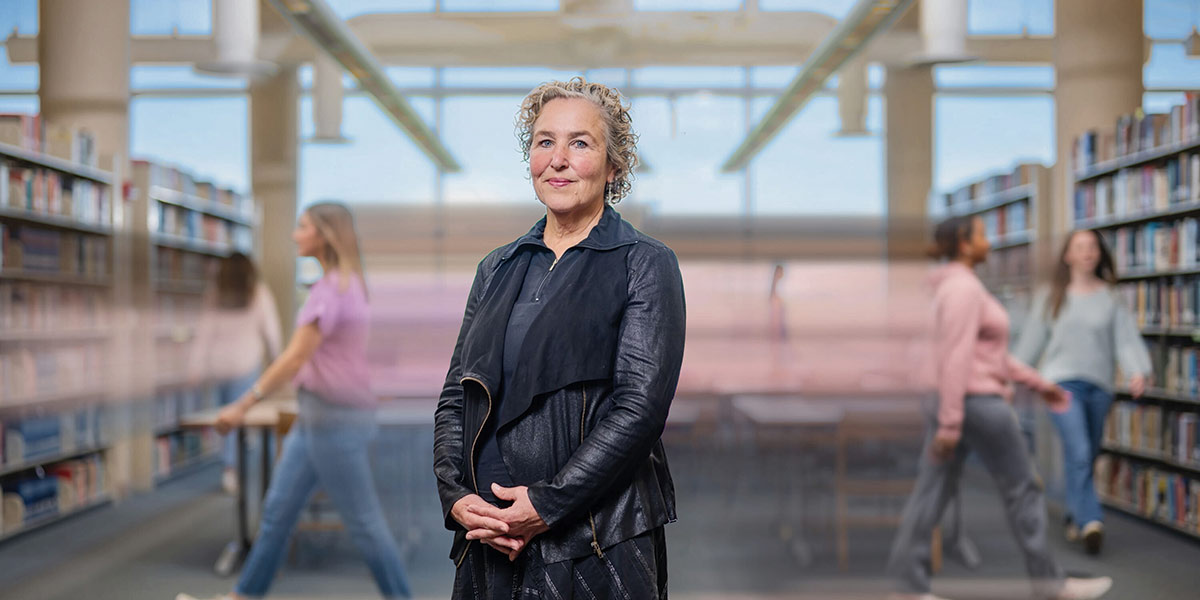 Dr. Jocelyn Cullity in the library