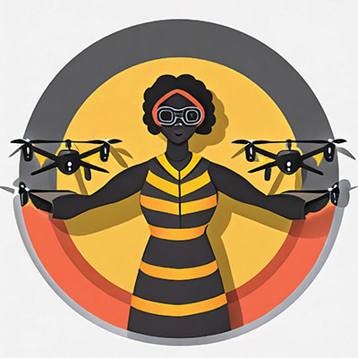 Woman holding drones