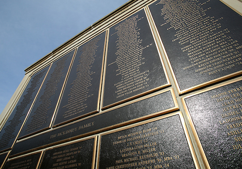 Lifetime member alumni wall.