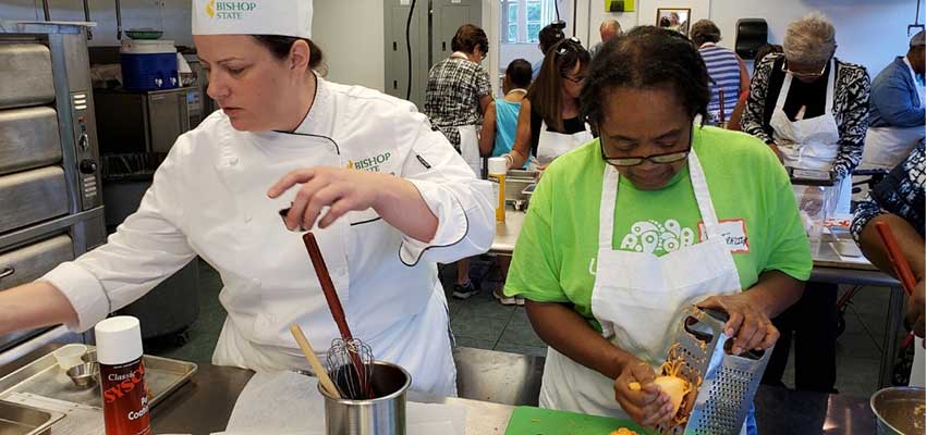 Gabi Wilson in kitchen working