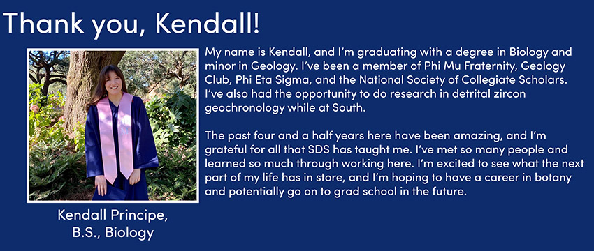 Thank you graduates with images of recent graduates - Morgan Cassidy, Austin Trahan,and Bailey Mayes