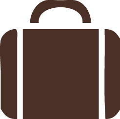 Brown icon of a briefcase