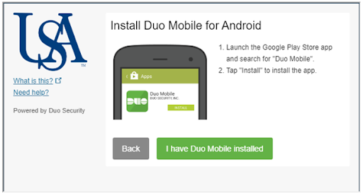 DUO Mobile app Screenshot