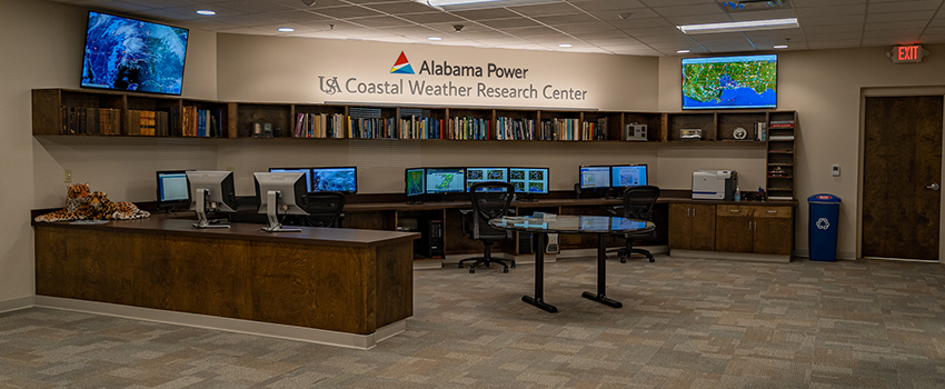 Alabama Power Coastal Weather Research Center main room.