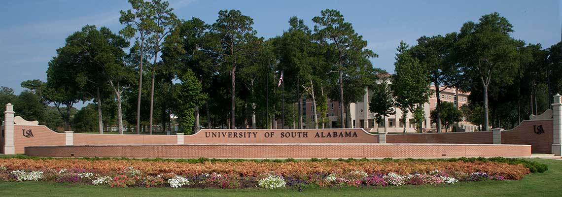 University of South Alabama Street sign