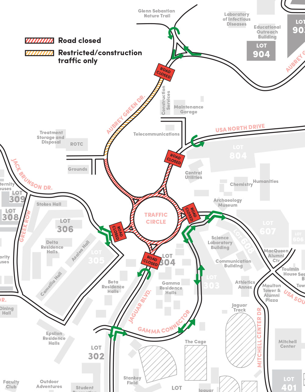 Traffic Circle Closure Map