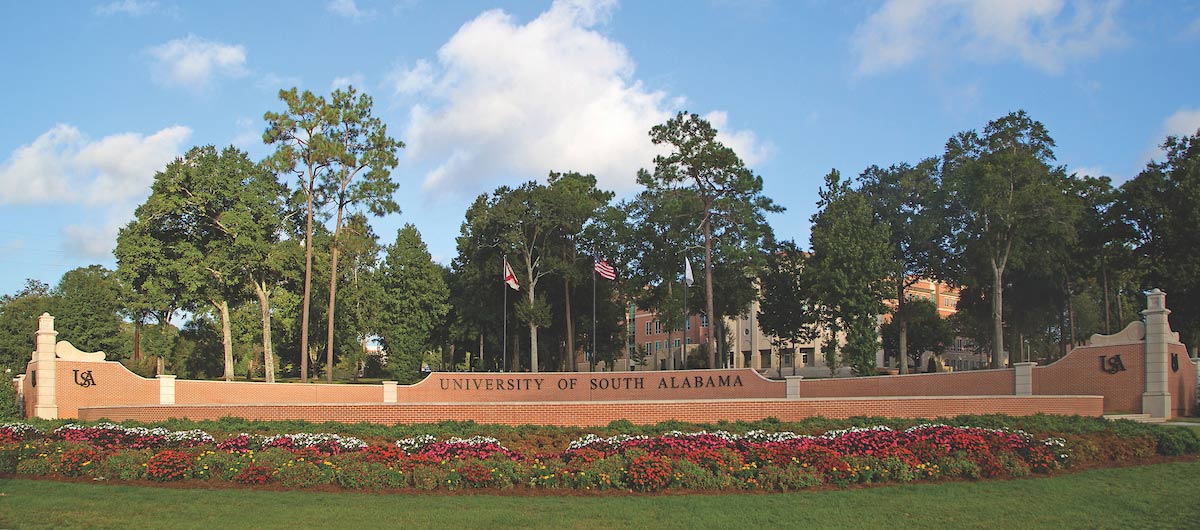 University of South Alabama street sign