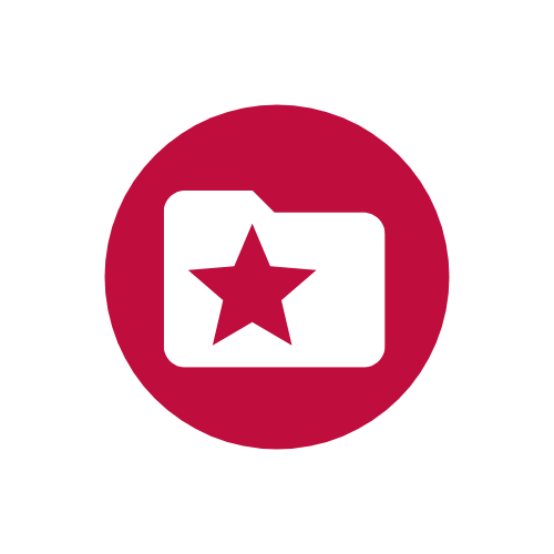 Folder icon with star in red circle