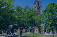 Mitchell Center with Jaguar in front.